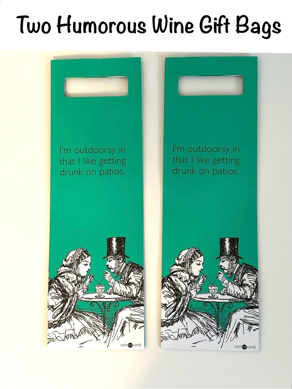 5/$15💥 Two Humorous Wine Gift Bags Bundle Lot  🍾